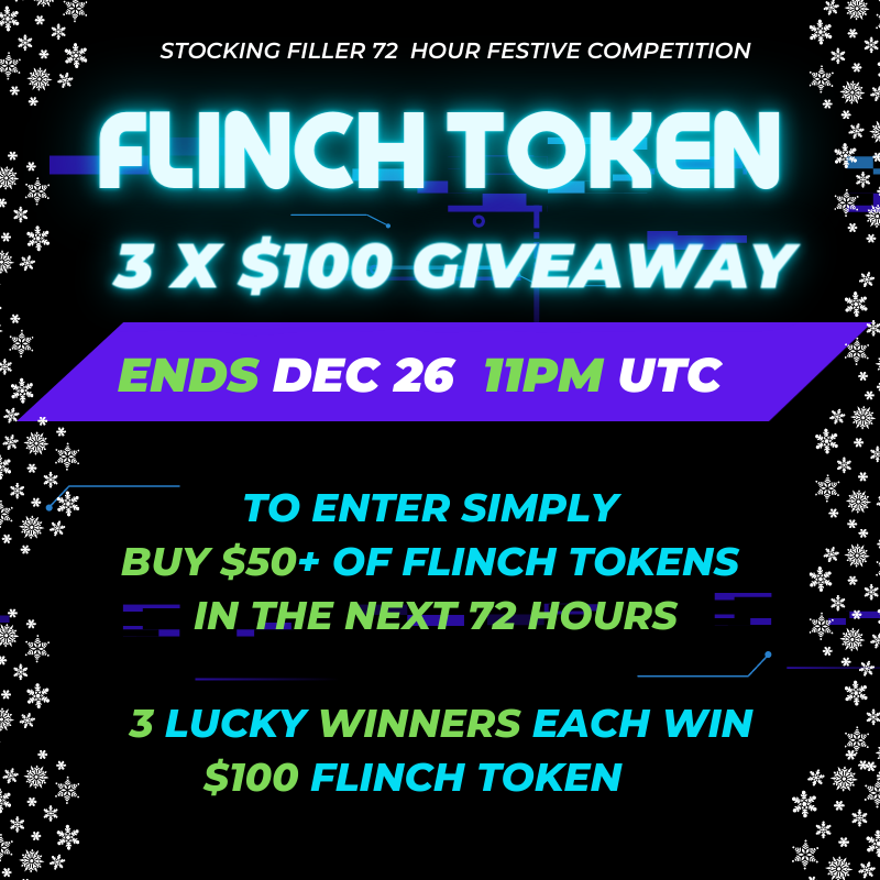 FlinchToken's tweet photo. ๐ฅ$300 FESTIVE GIVEAWAY๐ฅ
Anyone who buys ๐ฐ$50 or more of #FlinchToken in the next 72 hours is entered automatically
๐จhttps://t.co/qCpDGlH8Li๐
๐ฅ 3 LUCKY WINNERS EACH GET $100 ๐ฅ
#FLINCHTOKENS
๐ Ends Dec 26 11pm UTC ๐
๐ฑ https://t.co/zBdo3vdpJg https://t.co/TyvdEMLDKh