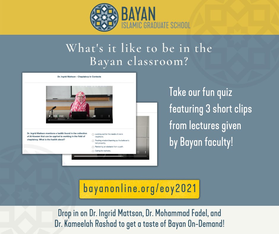 You've heard about Bayan's world-class faculty and accredited Master's degree programs, and now's your chance to experience what it's like to be in the classroom with our graduate students! Check out bayanonline.org/eoy2021 now and take our fun quiz.