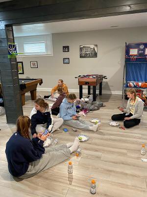 BellmontGBball's tweet photo. Last practice before Christmas and then some team bonding. Made blankets for #linusproject and went Christmas shopping for two families we “adopted”. Great day with some great young ladies. https://t.co/2bK2wPaXiM