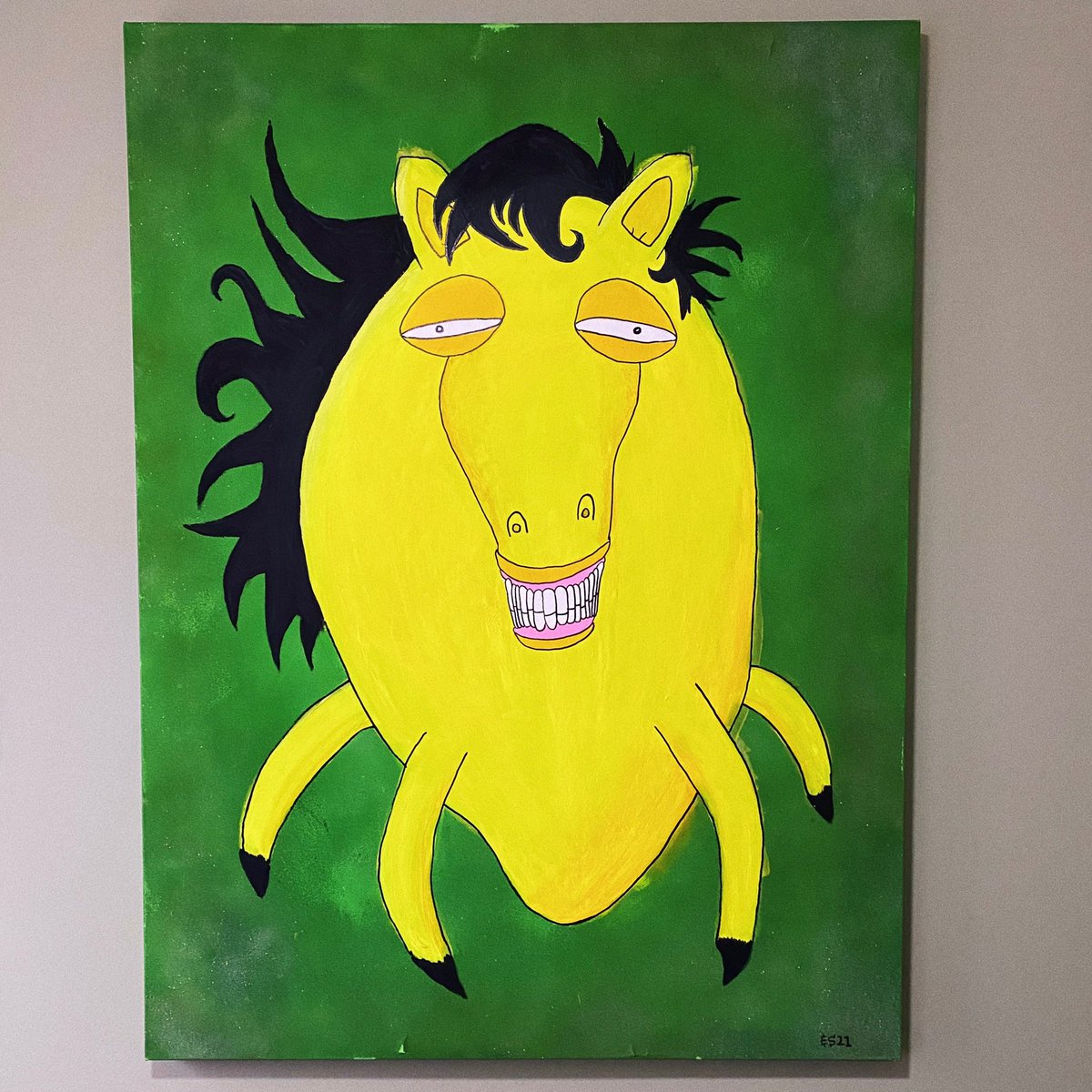 eugeszabo's tweet photo. “lemoNEIGHed” acrylic on canvas 36x48 https://t.co/hMVOXq9Dx9