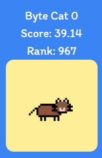 BytelandNFT's tweet photo. After connecting the wallet, click the yellow button in the upper right corner to browse your cat. 
Update:
Now you can browse your cat's rank and score. https://t.co/aSBc71F1QA