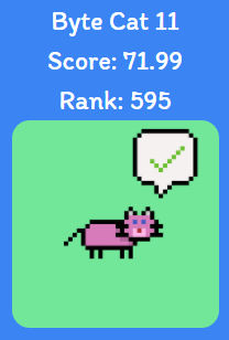 BytelandNFT's tweet photo. After connecting the wallet, click the yellow button in the upper right corner to browse your cat. 
Update:
Now you can browse your cat's rank and score. https://t.co/aSBc71F1QA