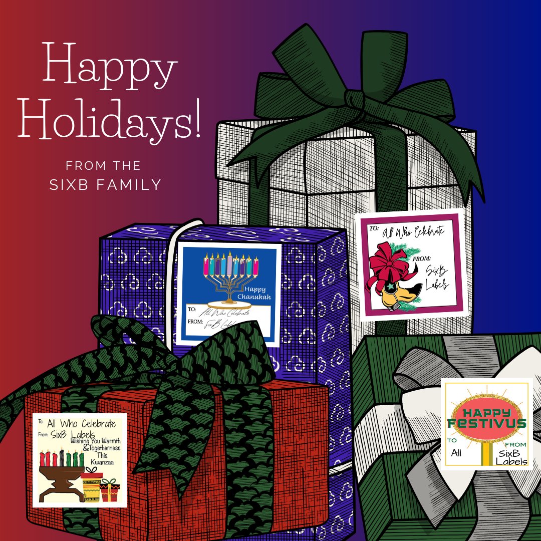 sixblabels's tweet photo. ❄️ Happy Holidays! ❄️ Whether you are being present for Festivus today, celebrated Hanukkah earlier this month, are prepping for Christmas and/or Kwanzaa this weekend we hope you close out the year with merriment, warmth and comfort. May we all move forward brightly into 2022! https://t.co/1flP7OZv8N
