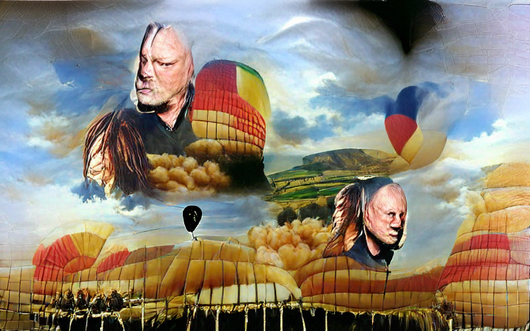 David Gilmour as a hot air balloon