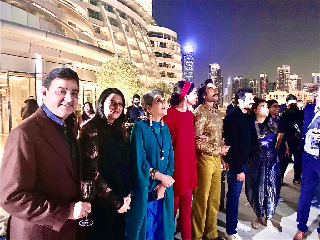 IamAjaySethi's tweet photo. With Team #83thefilm at the #burjkhalifa . All the best to the entire team of 83! @RanveerOfficial  @deepikapadukone @therealkapildev https://t.co/peb3fi0JKP
