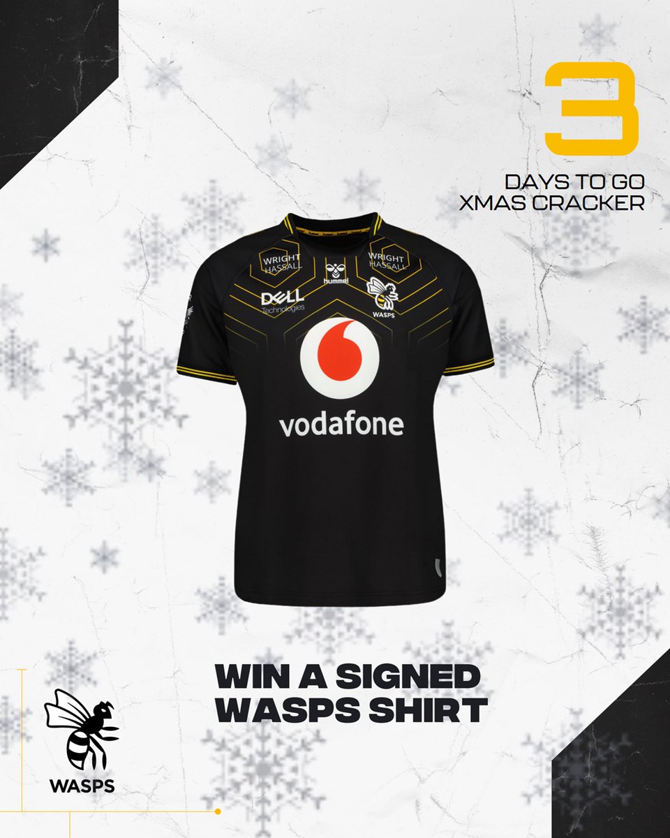 WaspsRugby's tweet image. 3️⃣ days to go until The Christmas Cracker 🎅🏽

Comment + Retweet this post for a chance to WIN a signed Wasps shirt!! 

🎟| wasps.co.uk/xmas
T&amp;amp;Cs| wasps.co.uk/xmas-comp