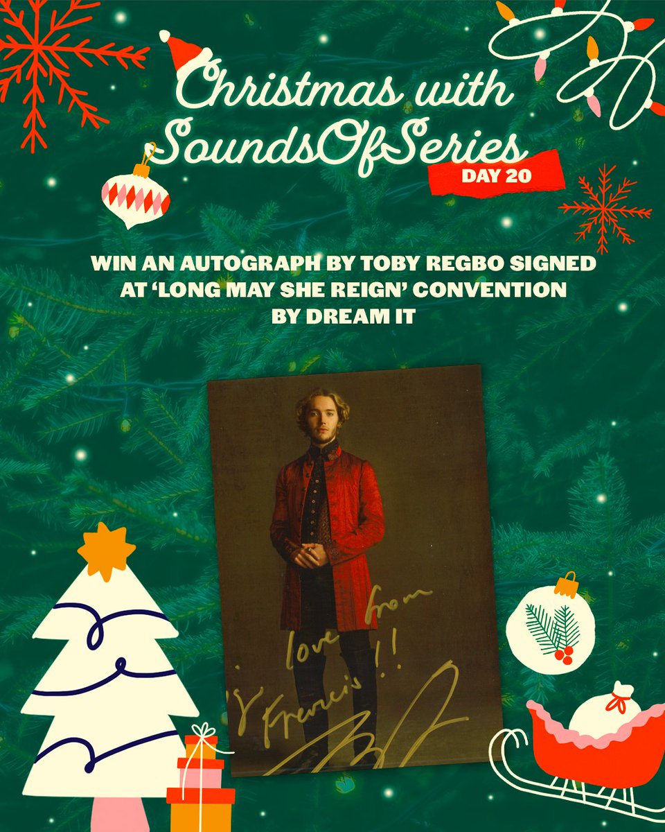 SoundsOfSeries's tweet photo. #CHRISTMASWITHSOS - DAY
Win an autograph of Toby Regbo signed during the 'Long May She Reign' convention by DreamIt.
To enter:
▪️ RT this tweet
▪️ Follow @SoundsOfSeries & @DreamitCon
▪️ Subscribe to our youtube channel: https://t.co/YogxpMoT0l https://t.co/sONlq2Z4IG
