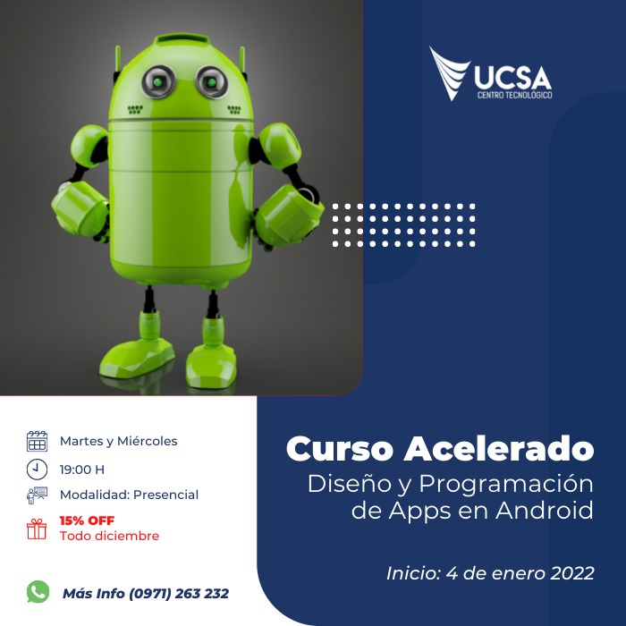 ucsa_ct's tweet photo. Inscripciones abiertas para el curso acelerado de verano.
Diseño y Programacion de Apps en Android. 
Contactos:
📞 221-104
📱 WhatsApp: 0971-263-232
📌 Brasil 372 entre España y Juan de Salazar 
@ieeeucsa @jazmingustale @PTI_PY @cbas12809 https://t.co/zQOBPwMkeQ