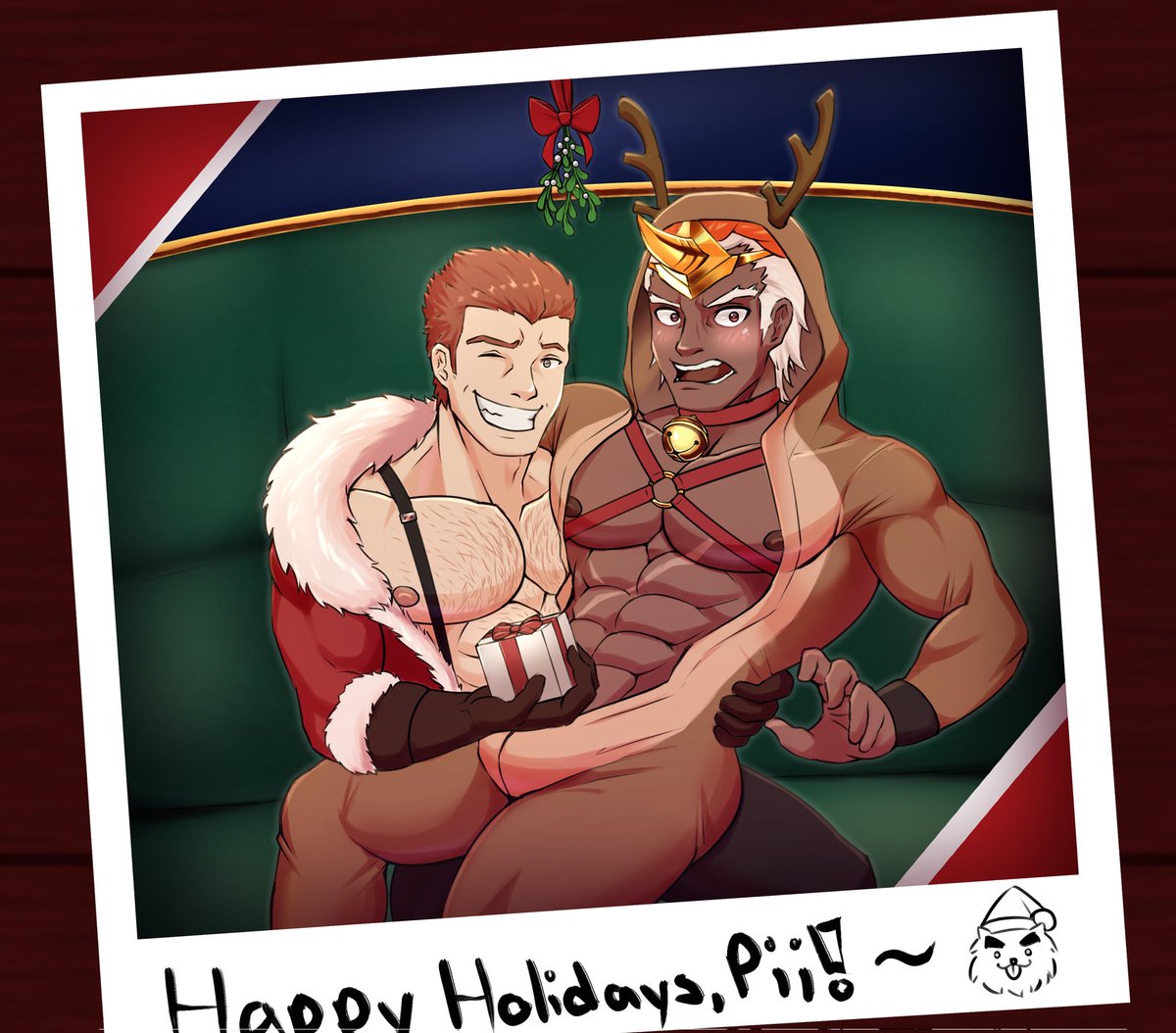 TriangleRainbow's tweet photo. What are the chances that I would be your Secret Anna, @piikaee?
Has Helbindi been naughty or nice? Santa Gregor will be the judge, hehehe.
😈😇
Thanks again @fecompendium for hosting this #secretanna this year!
#FireEmblem #FEHeroes #FireEmblemAwakening #Bara #Gregor #Helbindi https://t.co/YczKFW04vP