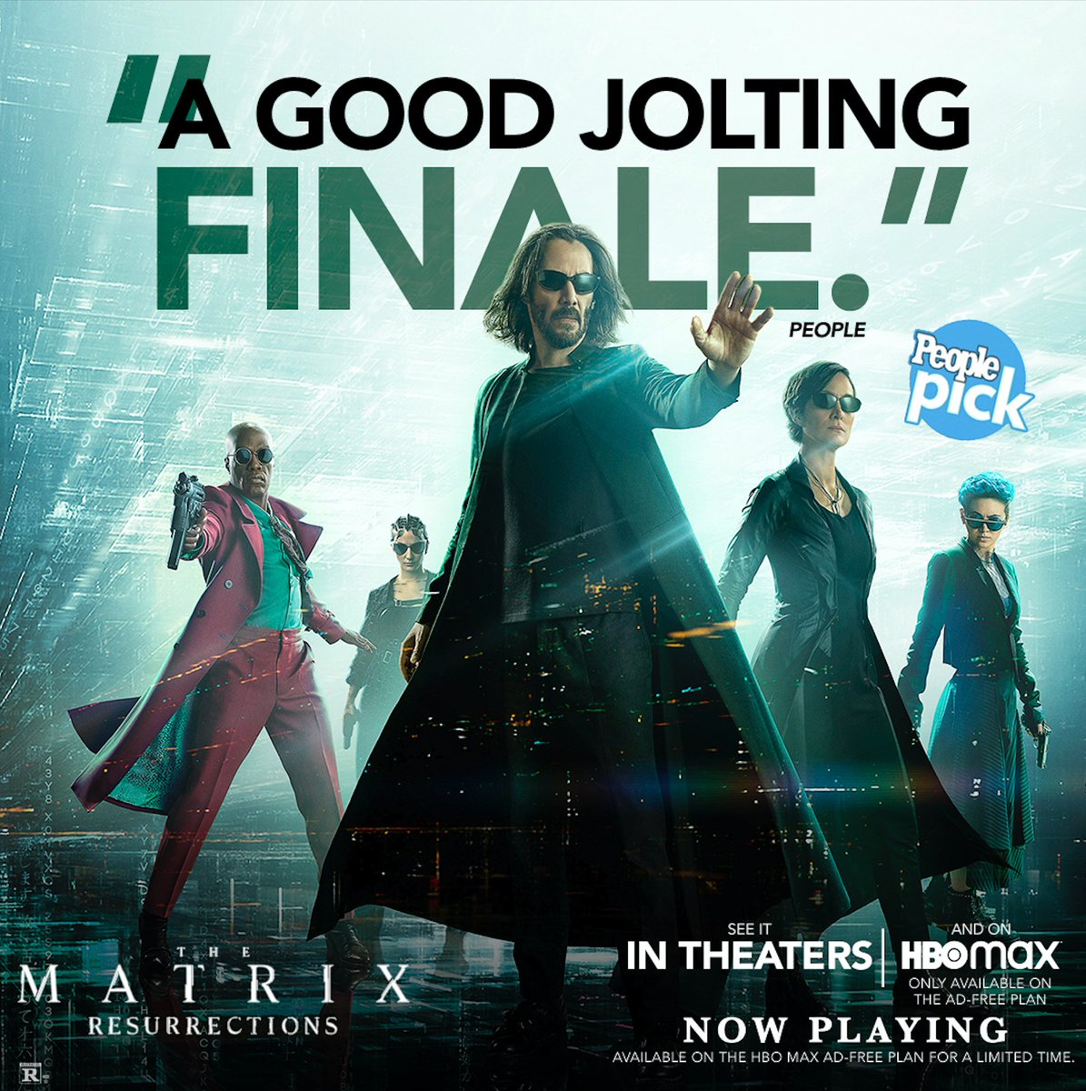 Find what's real this weekend. #TheMatrix Resurrections — now a @People pick — is now playing in theaters and on HBO Max. Get tickets: WhatIsTheMatrix.com