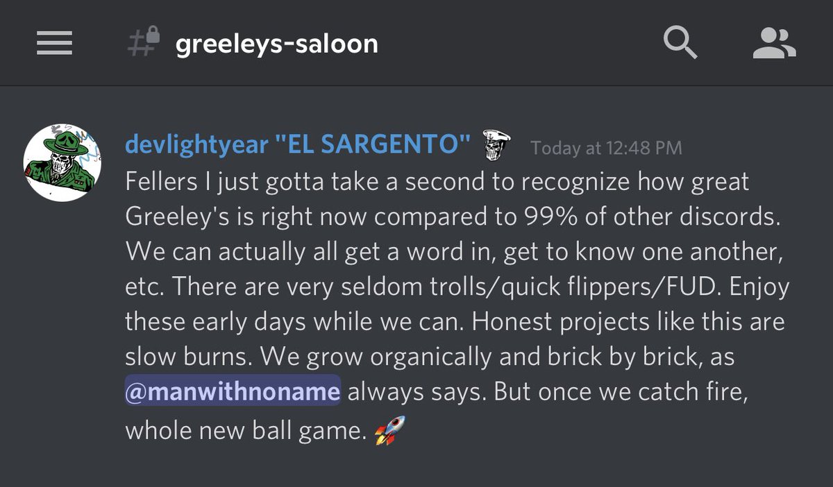 I just fucking love the Fellas, you know?

<a href="/TheWildBunchNFT/">The Wild Bunch</a>