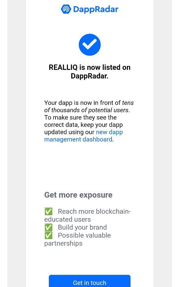 realliq_io's tweet image. we already on CMC, just 2 days after launching. and TODAY we are on #dappradar!! Where will realliq be listed next?

Check us out here 🔥dappradar.com/binance-smart-…