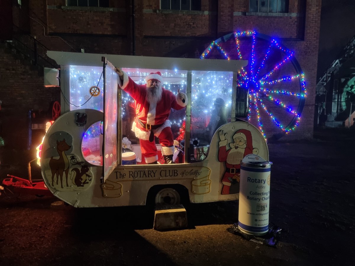 Santa attending the Carol's event at Astley Mining Museum