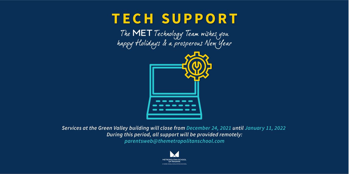 METSchoolPanama's tweet image. Important #TechReminder as we begin our mid-year break. 💻
Have a great Holidays, and see you all in January 2021! ✨
#METSchoolPanama #IBWorldSchool #InternationalSchool #GlobalCitizens #ThursdayThoughts #TechThursday