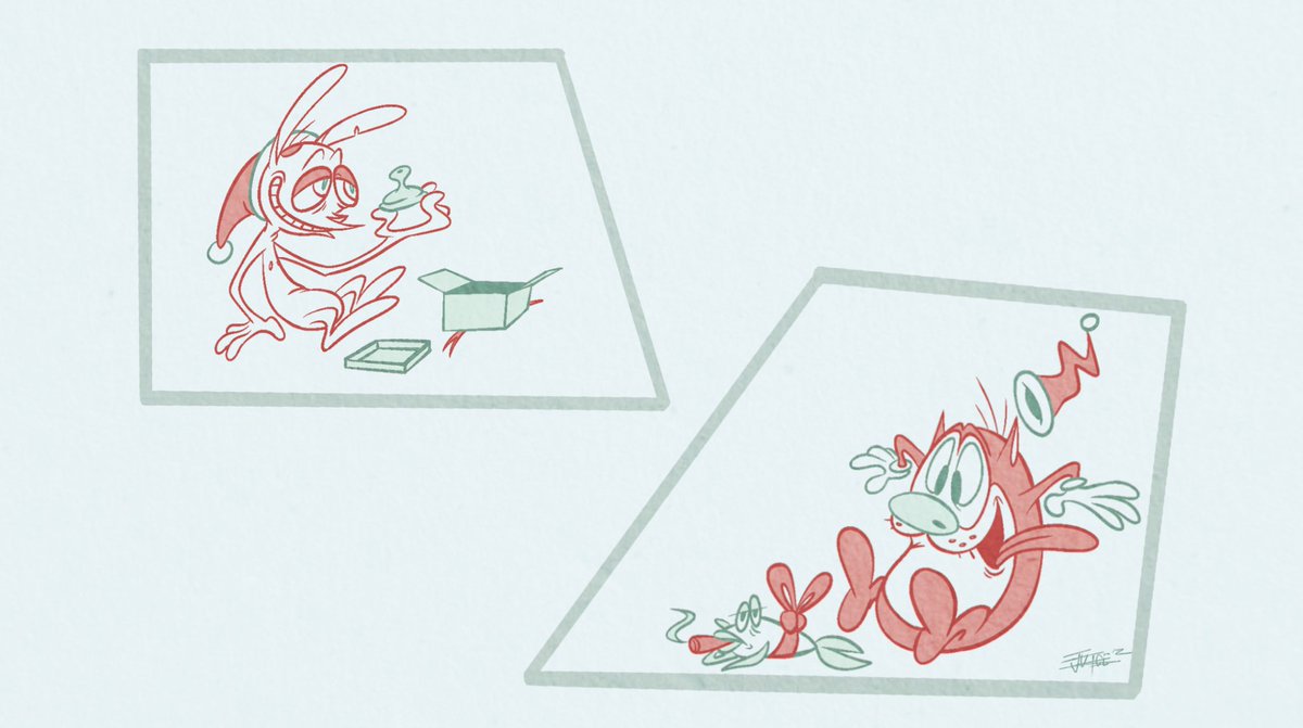 JUICCBOX's tweet photo. My festive little credits drawing for the new @SkinScrapers short! https://t.co/taZk8yllX7