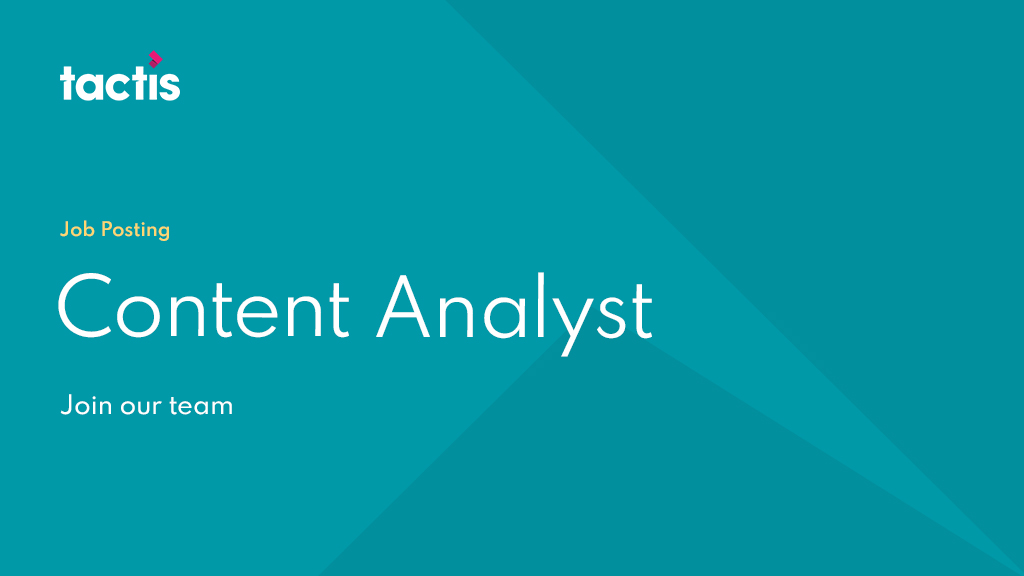 tactis_llc's tweet photo. KNOW YOUR HISTIO FROM YOUR HEPATI? THIS MAY BE THE JOB FOR YOU.
- Tactis is looking to add a Content Analyst with medical terminology knowledge to its experience delivery team.

https://t.co/lCXzEoPid2

Follow us on:
https://t.co/Nr0z8J03O0
https://t.co/FHKAqjFd4f https://t.co/TbnxNg8X4s