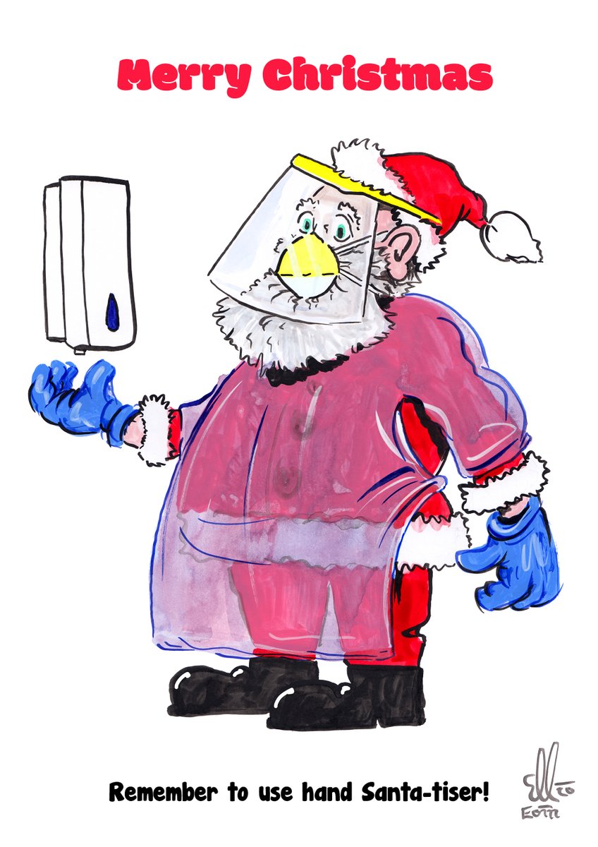Happy Christmas, everyone!

(A flashback to one of last year's Christmas cards, which I erroneously thought would be defunct by now...)

#Christmas2021 #Covid19Ireland #Cartoon #Santa
