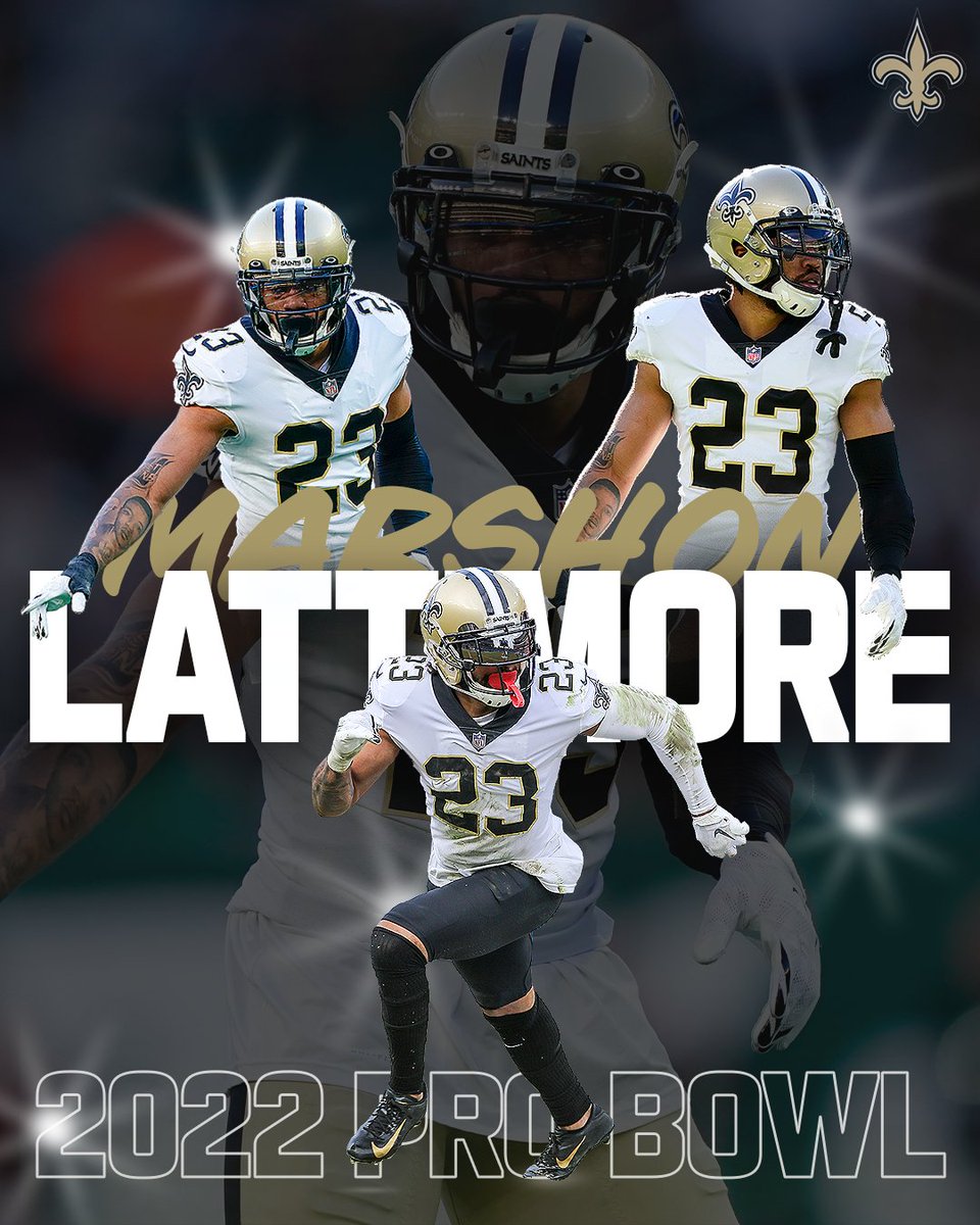 Saints's tweet image. Leading the NFL with 18 passes defended, @shonrp2 captures his 4th Pro Bowl honor, giving him the most Pro Bowl selections by a defensive back in Saints history ☝️🙌