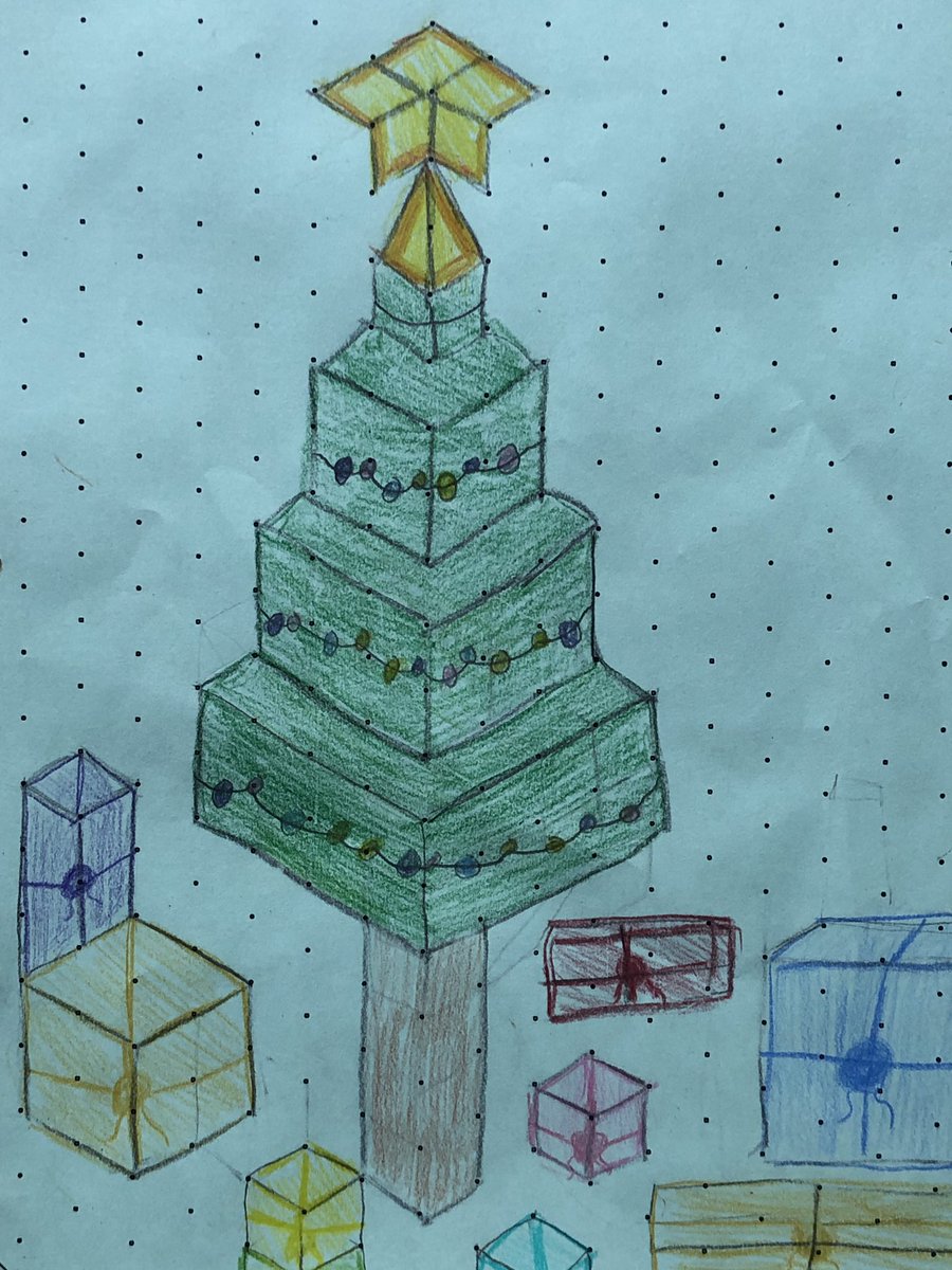 MrKSDyck's tweet photo. Grade 6/7s @PortWellerPS created #Isometric #Conifer trees this week out of #Cubes. Some decided to decorate them for #Christmas! #Geometry #SpatialSense #IsometricDrawings https://t.co/iEZfgcshgt