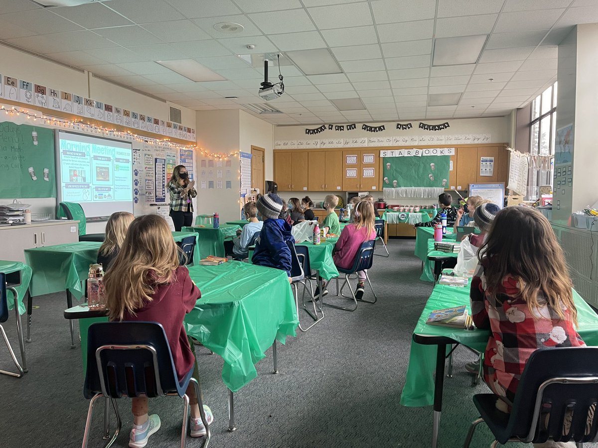 KellyStroeing's tweet photo. Starbooks in Ms. Wood’s class. Menu: Mocha Math, Read-a-latte, and Writing Cafe… relaxing and fun energy before break! @RPS535 #GIP2021 https://t.co/ZQgzSItxGi