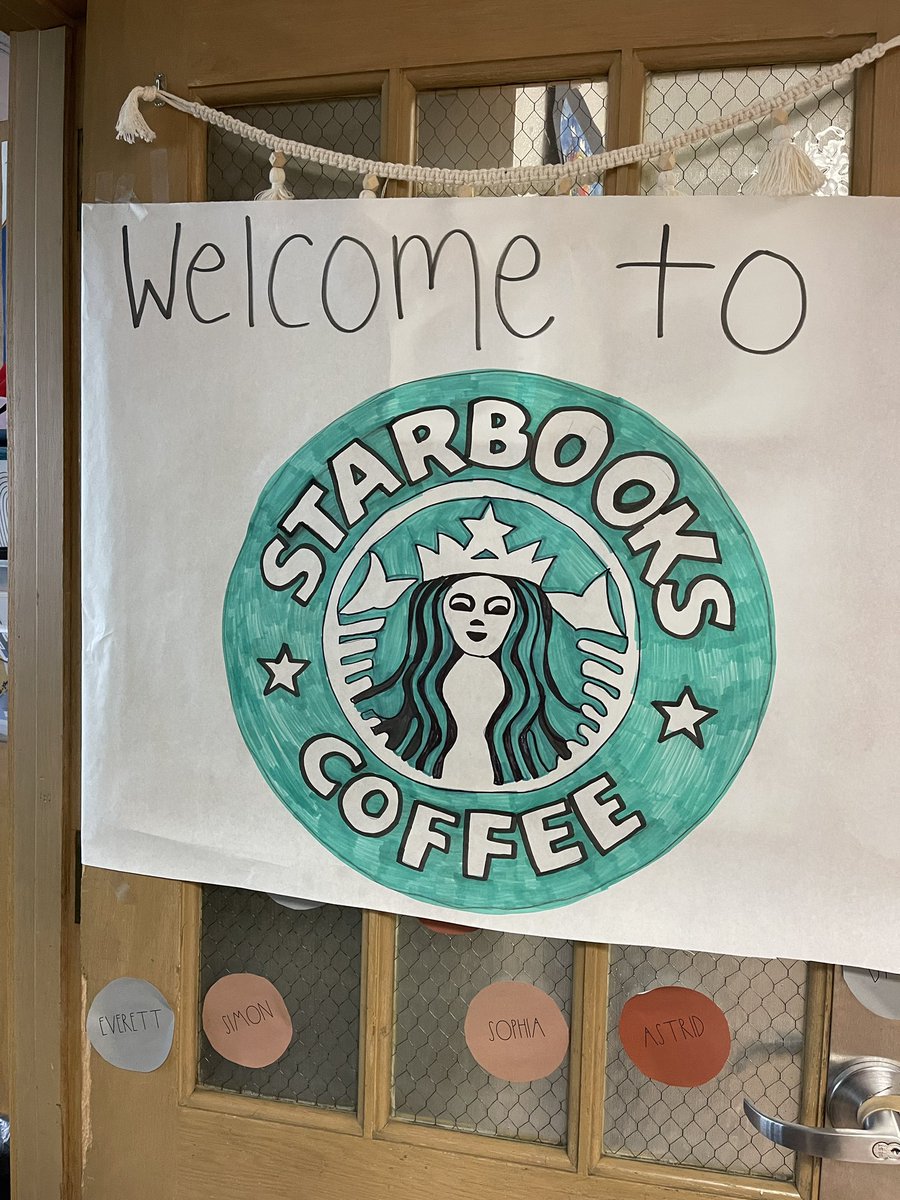 KellyStroeing's tweet photo. Starbooks in Ms. Wood’s class. Menu: Mocha Math, Read-a-latte, and Writing Cafe… relaxing and fun energy before break! @RPS535 #GIP2021 https://t.co/ZQgzSItxGi