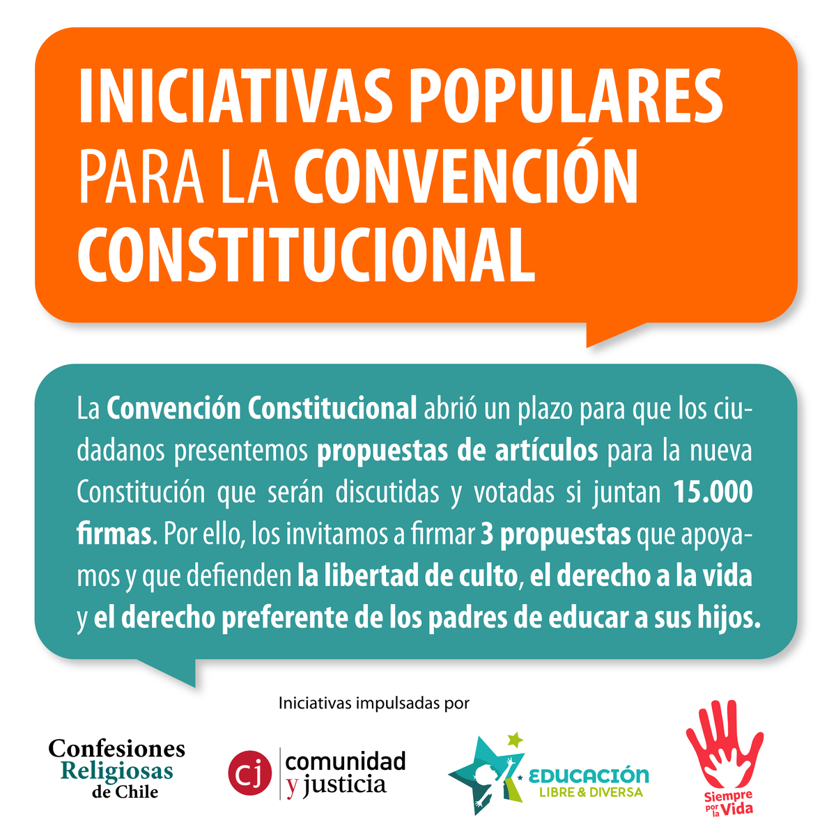 ONG_CyJ's tweet photo. ¿Has revisado nuestras iniciativas populares para la Convención Constitucional sobre derecho a la vida, libertad de enseñanza y libertad religiosa? Conócelas y aprende cómo apoyarlas aquí abajo👇👇👇. Informate, firma y comparte.

https://t.co/RwnqdUzPyo https://t.co/NkN3oIBppt