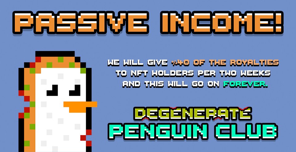 Why should you buy DegenPenguin NFT? #1 🐧

#SolanaNFT #NFT #NFTCommunity #nftcollector #passiveincome