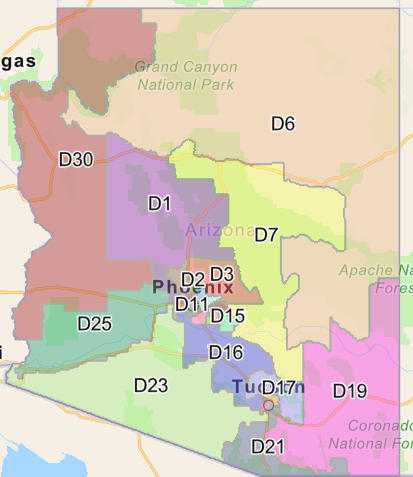 FREEMAN_AZ's tweet photo. #AIRC's "final" LD map (subject to VERY minor technical changes and further VRA compliance analysis. Note the Prescott LD number was changed to "LD 1" per state law and over the "no" votes of D comm'rs. #azgop #azright #redstricting https://t.co/HsWReDrMAd