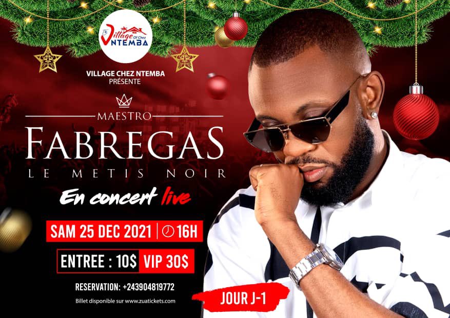 zuaticket's tweet photo. FABREGAS le métis noir en concert live au #VillageChezNtemba 🎤 

L’artiste vous invite à fêter Noël avec lui ce samedi 25/10/2021 ✨

Achetez vos tickets en ligne sur https://t.co/WTkh3bp6Yf

(Surtout avec ces embouteillages, tickets na tshombo kaka) https://t.co/gAHDkopAZS