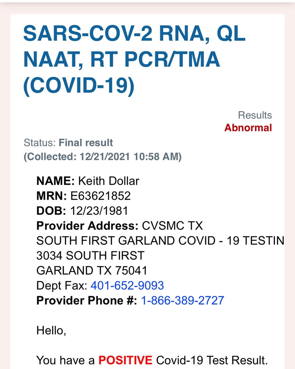 KeithDollar's tweet photo. When you get a “positive” birthday message for CVS. #COVID19 https://t.co/Sx36YR2xVm