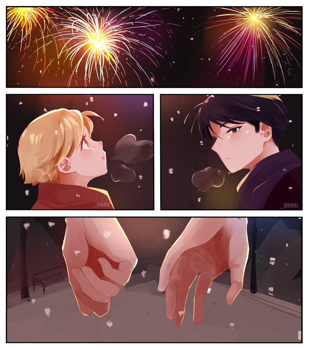 i still really like this art of young riza and roy;; now that it's that time of the year i wanted to share again 🎆 