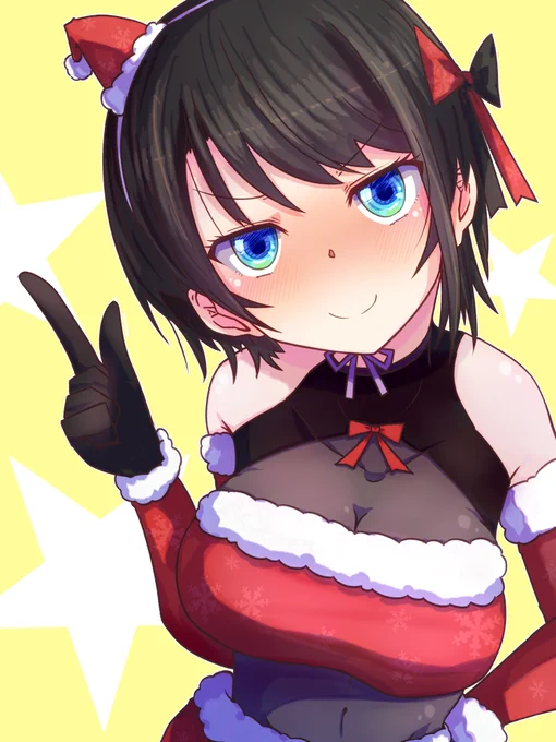 #プロテインザスバル 
これはちょっと気合いれてみたら思ったよりガチ目に喜ばれて急に気恥ずかしくなったけど引くに引けなくなってるスバルちゃんだ メリークリスマス 