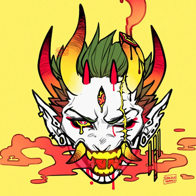 redrawing demon zoro to accompany these luff + snaj tat comms :3c
