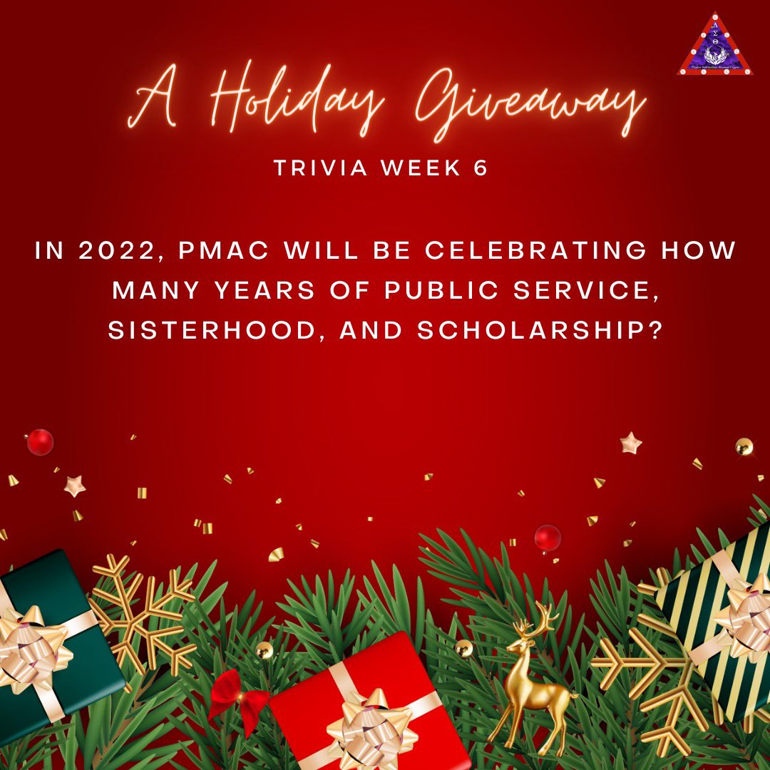 Happy Christmas Eve- Eve!! It’s Week 6 of PMAC’s Holiday Giveaway🎄(2 weeks left!)

Whoever can answer FIRST [across all of PMAC’s social media] will get a gift🎁 

#HolidayFun #PMACHolidayGiveaway