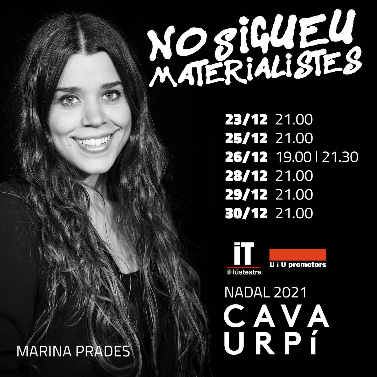 cavaurpi's tweet photo. 🔴 Il·lús Teatre torna a la @cavaurpi per Nadal!
💥 'No sigueu materialistes', del 23 al 30 de desembre de 2021. 
🎟️ Entrades només a https://t.co/1mvWFNnX1Z
ℹ️ Més info a https://t.co/ilHX3xlcEp https://t.co/ABrFd8LbsN