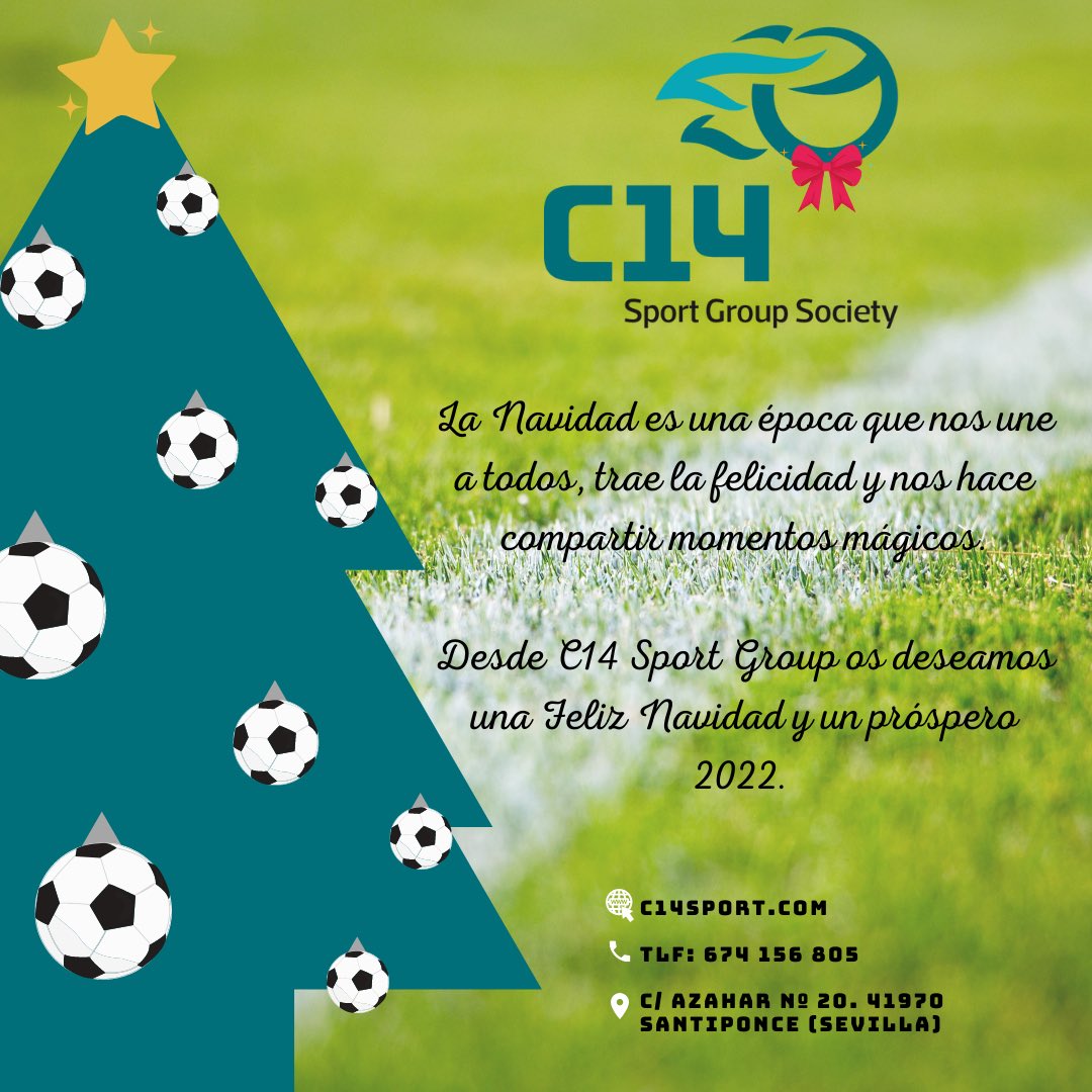 C14SportGroup's tweet photo. ¡Desde de C14 Sport Group os deseamos unas felices fiestas! 🎄 
Que disfrutéis de estas fechas con la mayor precaución 😷 rodeados de los vuestros.
🎁🧡 https://t.co/g2ZxsxY8FC