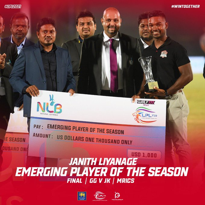 Janith Liyanage won the emerging player of the series award.