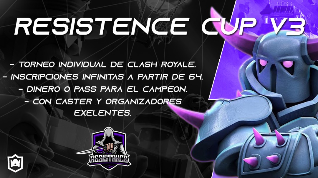 Les presentamos la tercera edición de la Resistance Cup. Es todo un orgullo poder presentaroslo porque está edición esta mucho más mejorada que lo anterior💙

Mínimo 64 plazas, formato 1 v 1 Duels

Por supuesto habrá dinero o un pass royale  de premio 💰

Interesados al dm👀