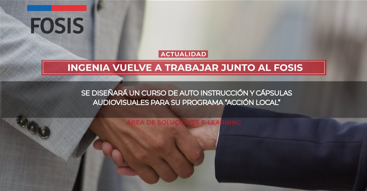 IngeniaGlobal's tweet photo. En ingenia estamos muy felices de habernos adjudicado un nuevo proyecto para nuestra área de E-Learning, proveniente de un viejo amigo como es el Fondo de Solidaridad e Inversión Social @FOSIS_Chile.

#elearning #plataforma #Moodle #innovación #digitalización https://t.co/QTOeBPPOO3