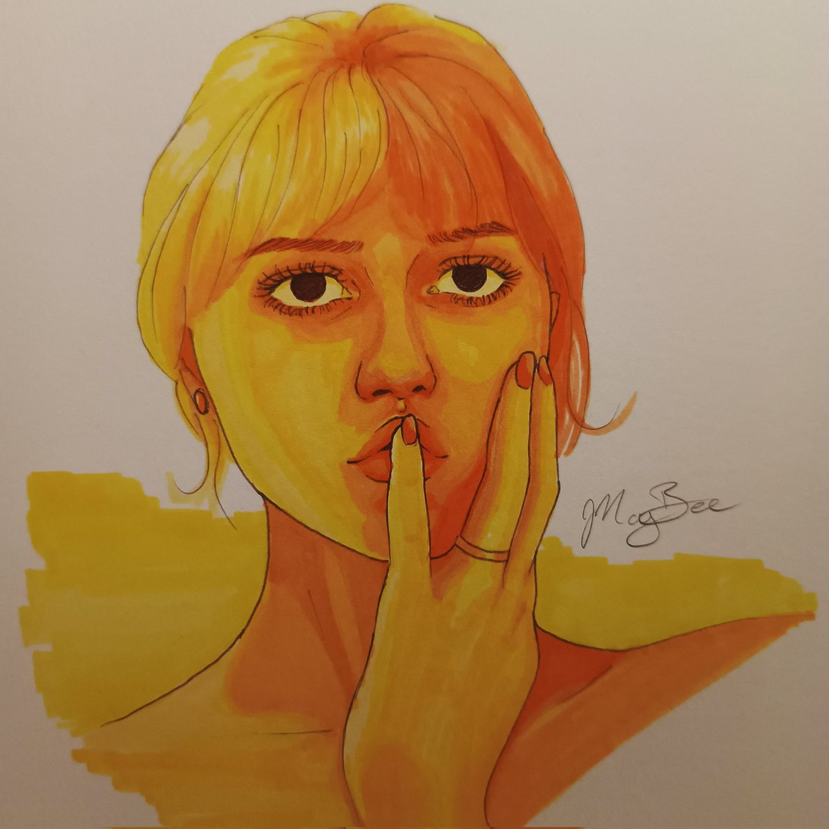 WhereTheyMayBe's tweet photo. A little self portrait done from the bathroom mirror, bathed in sunset tones #SelfPortrait #illustration #sunset https://t.co/O8frQ7VF1F