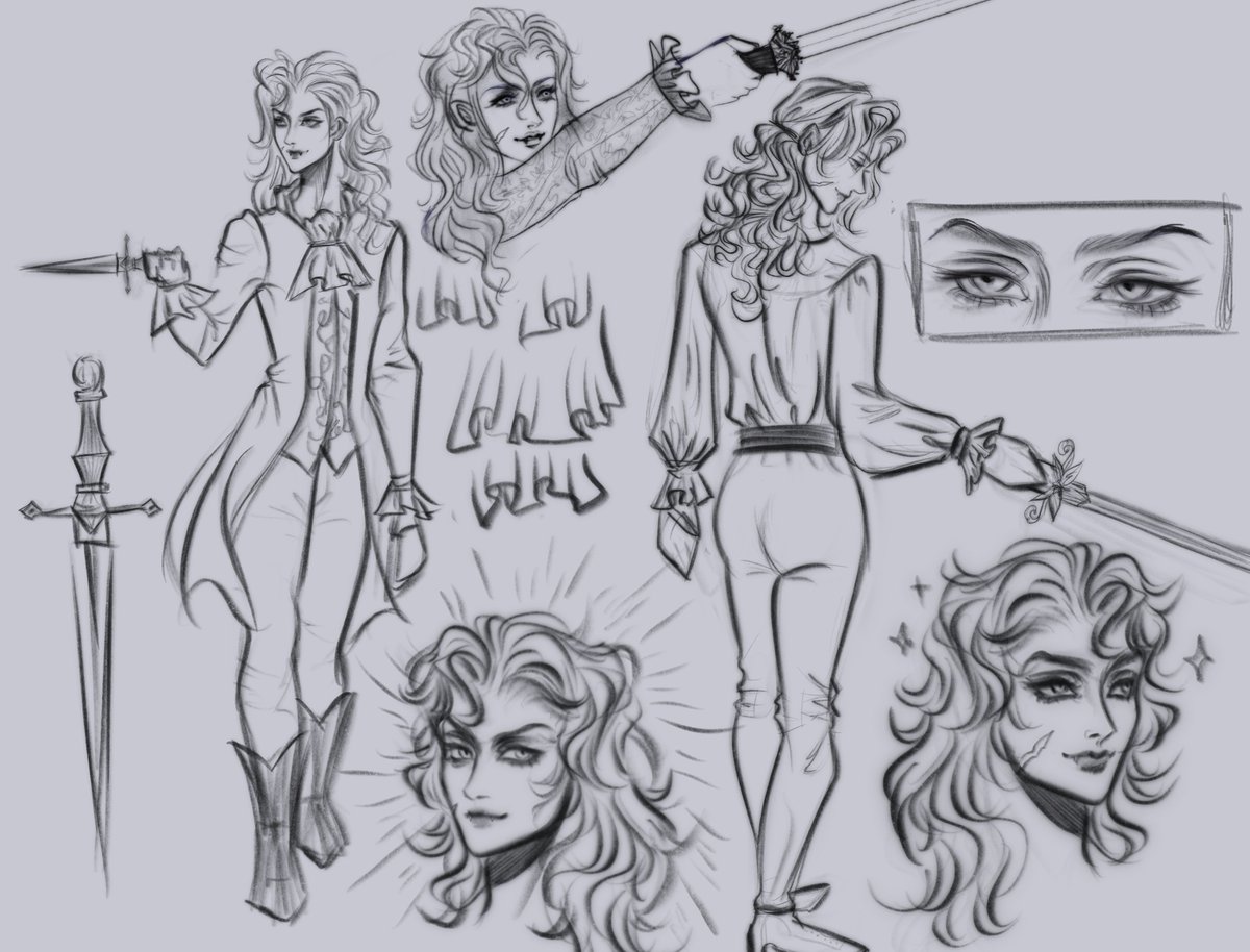 Sketching OCs to cope :")
(Most of the poses by @theposearchives & @JookpubStock!)