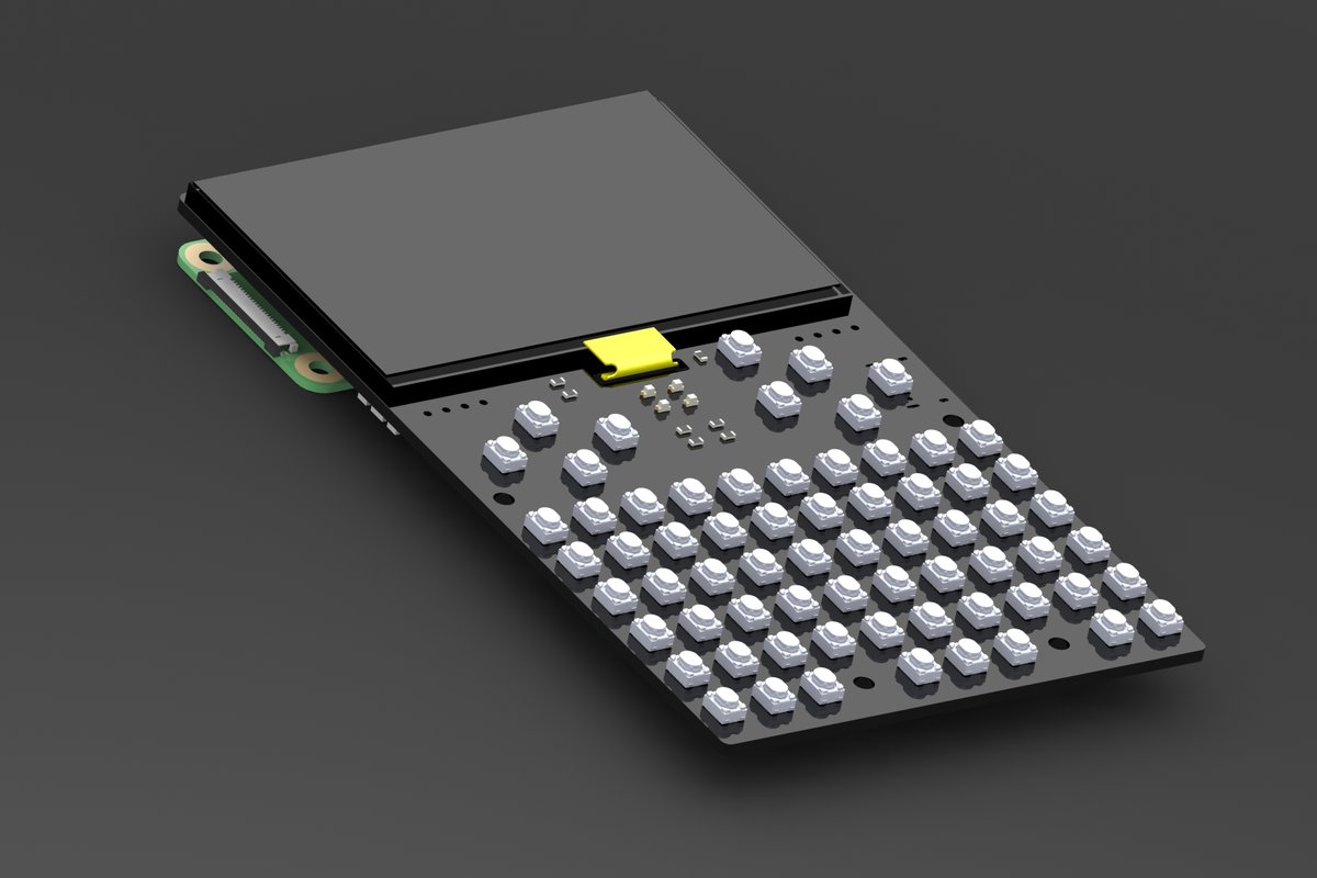 sulfuroid's tweet photo. One of the smallest linux computer with keyboard; 400x240 pixels Sharp Memory Display + Raspberry PI Zero 2W + RFM95 long range radio transceiver.  6 cm x 11 cm x 1.5 cm ... https://t.co/dBs2wwrKqn