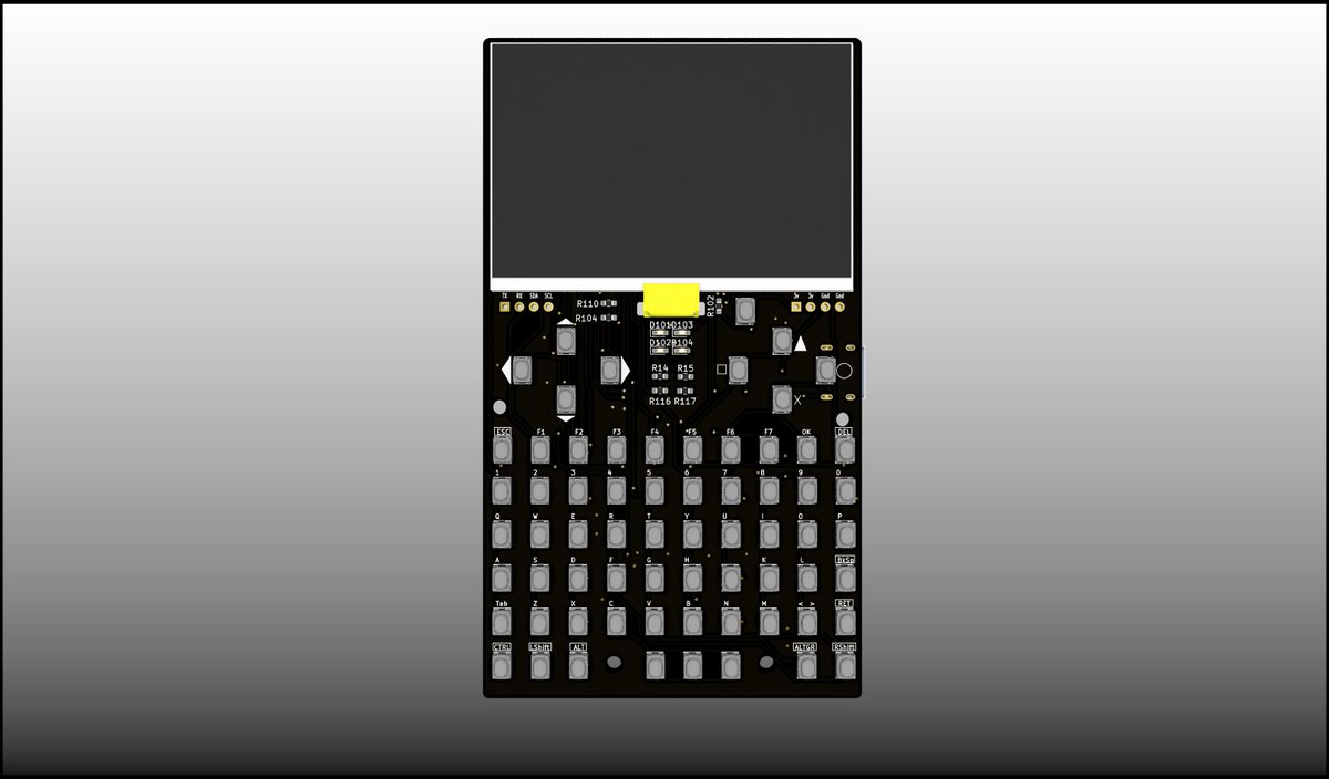 sulfuroid's tweet photo. One of the smallest linux computer with keyboard; 400x240 pixels Sharp Memory Display + Raspberry PI Zero 2W + RFM95 long range radio transceiver.  6 cm x 11 cm x 1.5 cm ... https://t.co/dBs2wwrKqn