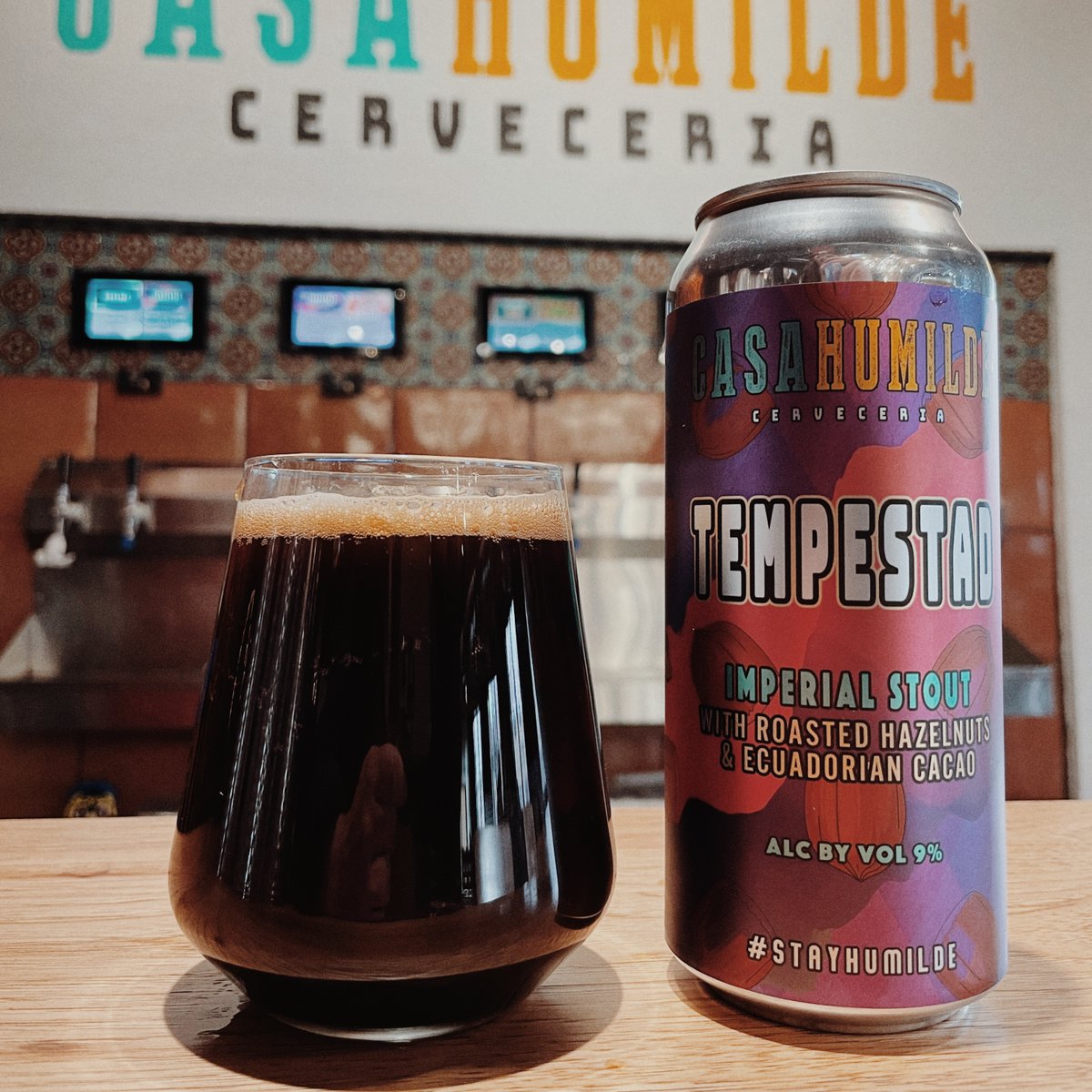 Wowwowwow! It's Day 23 and we're drinking TEMPESTAD Imperial Stout with Roasted Hazelnuts and Ecuadorian Cacao from @casahumildecerveceria! It's packed full of rich chocolate flavors and we're loving every sip of it. 

We're open at 3:00pm today. 
Closed 12/24, 12/25, 12/26.