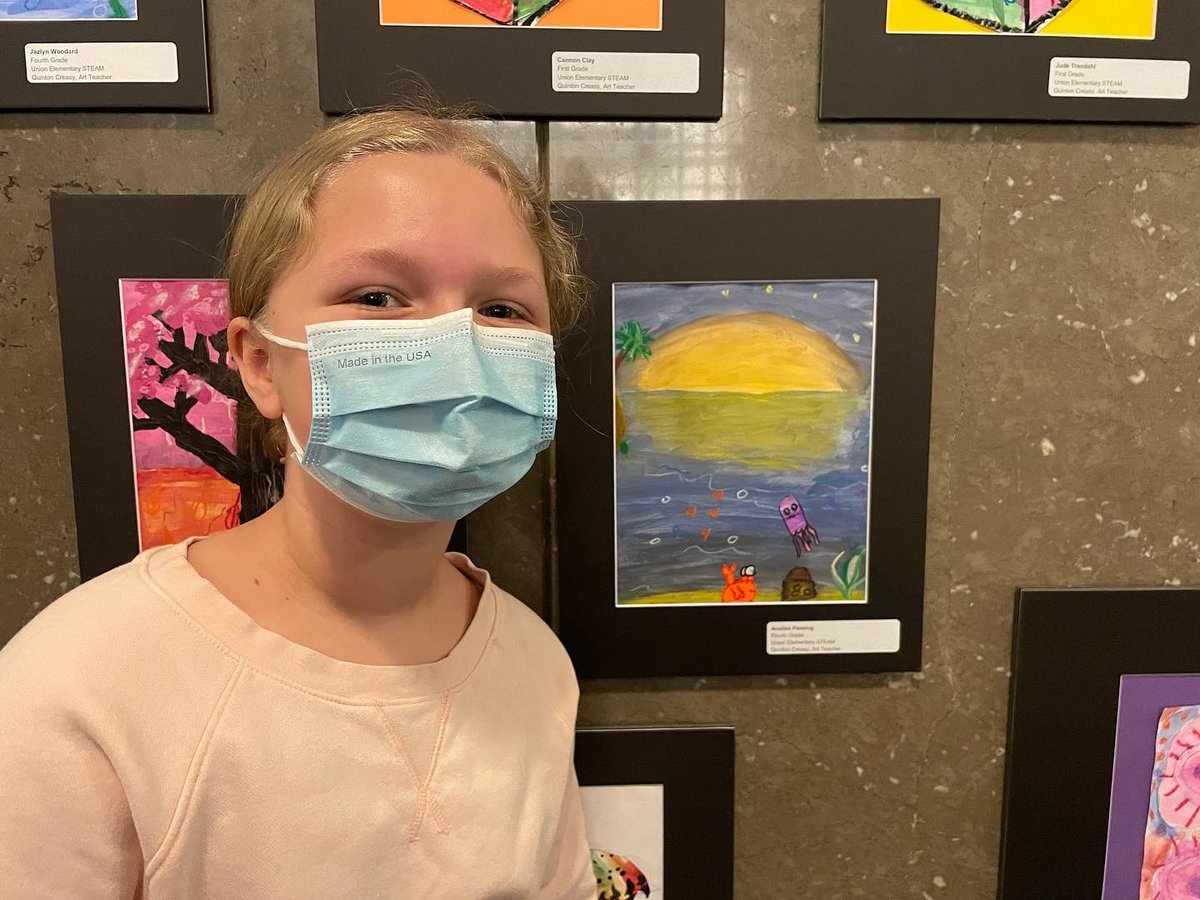 JennaFleming81's tweet photo. Analise and some of our awesome @WeAreUnionSTEAM students have artwork on display at @fristartmuseum right now! Thank you, @artwithmscreasy for teaching and cheering on students so well! #art #creativekids #arteducation #nashville #unionsteam https://t.co/23r3IwZ3NQ