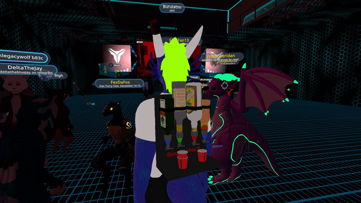 ChevronTheWolf's tweet photo. @HexFurryFest #hff4 @burutatsu knows how to party! And who says laser blasters can't make for some good party favors? https://t.co/7VLqBH5NQK