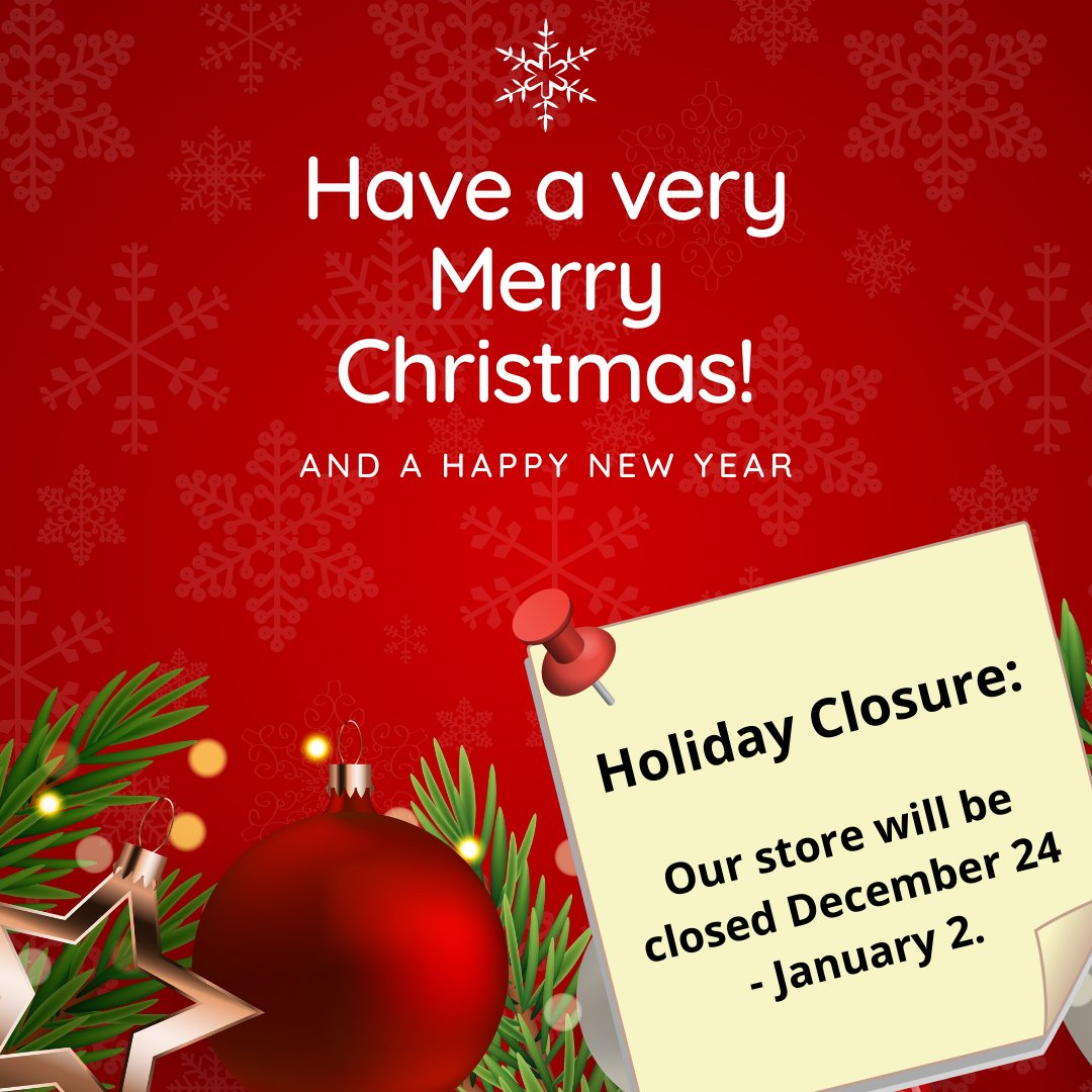 HeliumXpress's tweet photo. Happy Holidays from Helium Xpress! Have a safe and happy holiday!

Please note we will close 12/24 - 1/2. Online ordering will also be disabled at noon on 12/23 and re-enabled on 1/1. Orders received on 1/1 and 1/2 will be fulfilled when we return on 1/3. https://t.co/DlPae6i3rG