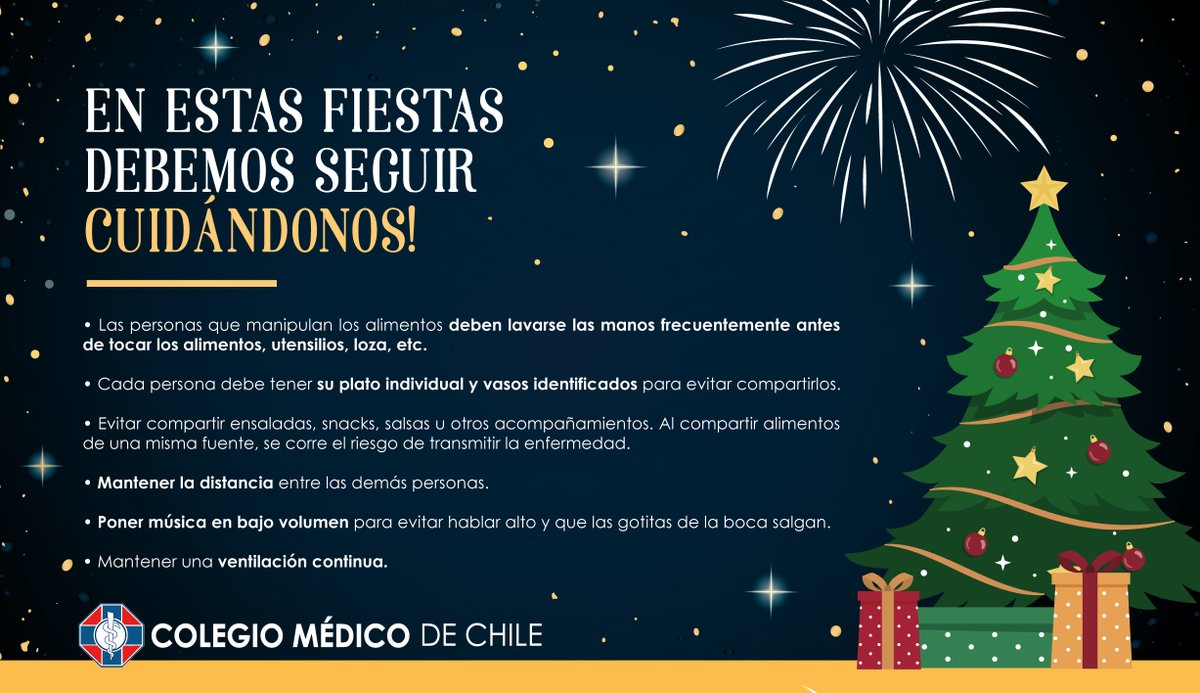 Aunque estemos acostumbrados a compartir a la hora de la cena navideña, el #covid19 sigue entre nosotros por eso debemos mantener las medidas de autocuidado.
Te dejamos recomendaciones para una #NavidadSegura
Estas fiestas te invitamos a celebrar dentro de tu familia más cercana.