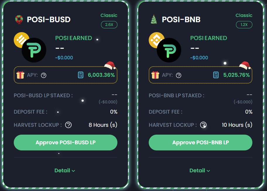 The wait is done and the Christmas Gift is now delivered to the Community! 🎁🎁

The Farming/Vaults APY is now increased by x1.5 for the next 7days. 😍

Up to 6000% APY!

app.position.exchange/farming

Happy farming 🔥🚀

#POSI #PositionExchange #BSC #XMASwithPOSI