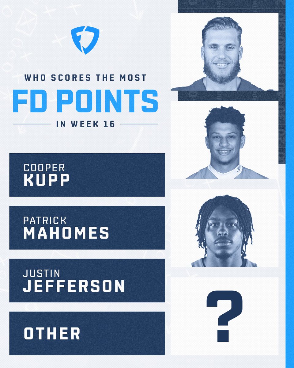 FanDuel's tweet photo. 🚨 GIVEAWAY ALERT 🚨

Want to win an NFL jersey of your choice? To enter the sweepstakes:

1️⃣ RT this
2️⃣ FOLLOW us: @FanDuel
3⃣ REPLY with your guess

One random winner will be chosen on 12/27.
Rules: https://t.co/lkSIsEmhce https://t.co/hwSZARkAfI